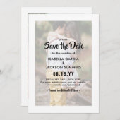 Save The Date Style de typographie superposer Moderne 2 Mariage  (Devant / Derrière)