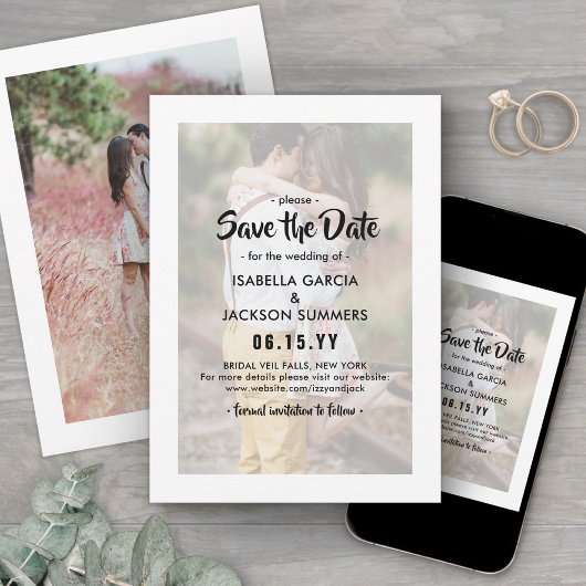 Save The Date Style de typographie superposer Moderne 2 Mariage