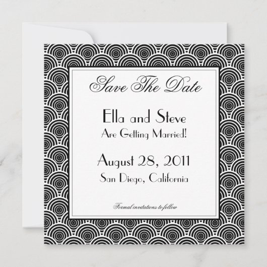 Save The Date Style Deco Carré (Devant)