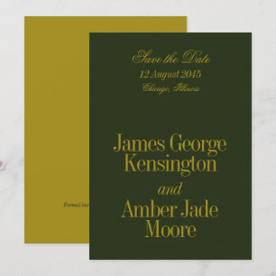 Save The Date Style éditorial Olive Green Chartreuse Mariage