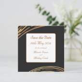 Save The Date Style élégant noir et or (Debout devant)