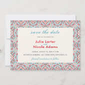 Save The Date Style géométrique Étincelles Mariage métallique en (Devant)