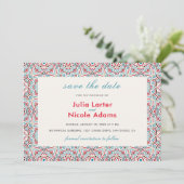 Save The Date Style géométrique Étincelles Mariage métallique en (Debout devant)