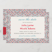 Save The Date Style géométrique Étincelles Mariage métallique en (Devant / Derrière)