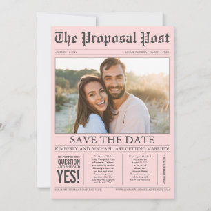 Save The Date Style journal amusant rose Enregistrer la date Pho