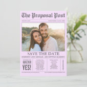 Save The Date Style journal clair violet Enregistrer la date Pho (Debout devant)