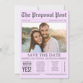 Save The Date Style journal clair violet Enregistrer la date Pho