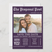 Save The Date Style journal Plum Purple Enregistrer la date Phot (Devant)