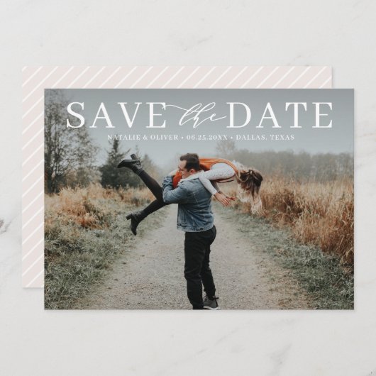 Save The Date Style Loisir Moderne Mélange Typographie Superpose (Devant / Derrière)