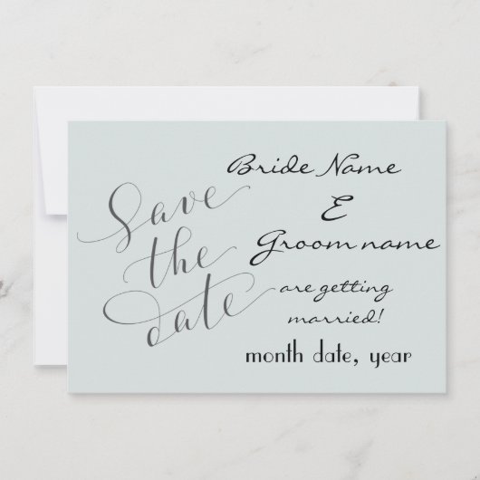 Save The Date Style moderne avec bleu Enregistrer la date Annonc (Devant)