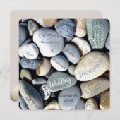Save The Date Style moderne Rustic Pebbles Mariage nature (Devant / Derrière)