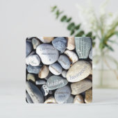 Save The Date Style moderne Rustic Pebbles Mariage nature (Debout devant)