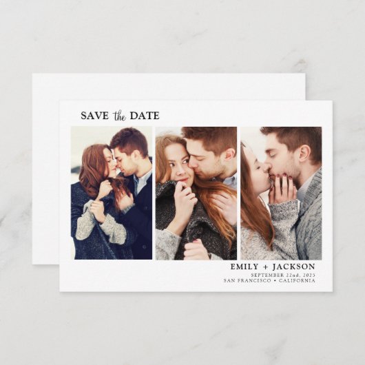 Save The Date Style moderne Script Enregistrer la photo Date Tro (Devant / Derrière)