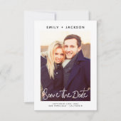 Save The Date Style moderne Script Enregistrer la photo de la da (Devant)
