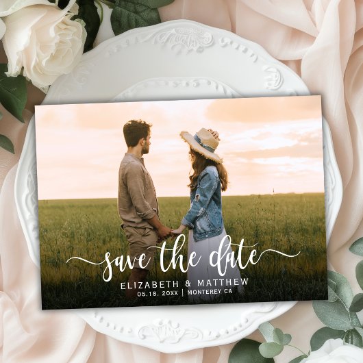 Save The Date Style moderne typographie Script Un Mariage photo