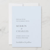 Save The Date Style Poudre bleu photo Mariage moderne (Devant)