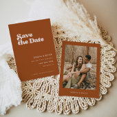 Save The Date Style rétro Burnt Orange Photo