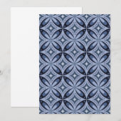 Save The Date Style rétro Motif géométrique bleu (Devant / Derrière)