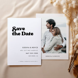 Save The Date Style retro noir & blanc Photo