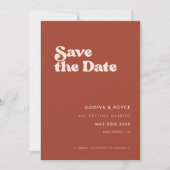 Save The Date Style rétro Terracotta Photo (Devant)
