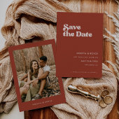 Save The Date Style rétro Terracotta Photo