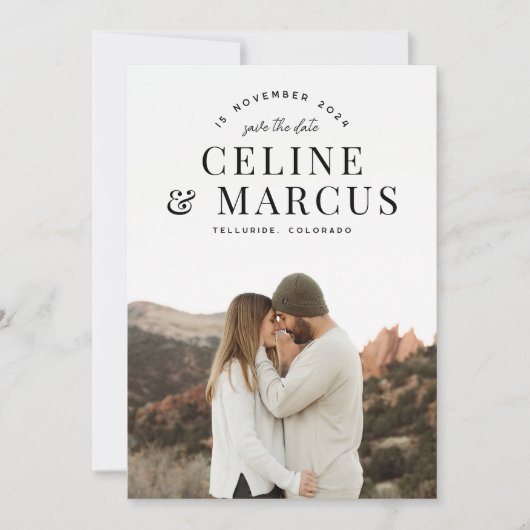 Save The Date Style simple photo complète double face (Devant)