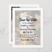 Save The Date Style typographique superposer Élégant 2 Mariage p (Devant / Derrière)