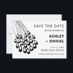 Save The Date Stylisé Peacock Feather Wedding Enregistrer la dat<br><div class="desc">Moderne. Minimal. Cette collection utilise des plumes de paon stylisées pour créer un look élégant pour votre journée spéciale.</div>