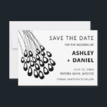 Save The Date Stylisé Peacock Feather Wedding Enregistrer la dat<br><div class="desc">Moderne. Minimal. Cette collection utilise des plumes de paon stylisées pour créer un look élégant pour votre journée spéciale.</div>