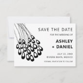 Save The Date Stylisé Peacock Feather Wedding Enregistrer la dat (Devant)
