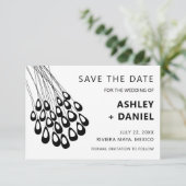 Save The Date Stylisé Peacock Feather Wedding Enregistrer la dat (Debout devant)