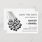 Save The Date Stylisé Peacock Feather Wedding Enregistrer la dat (Devant / Derrière)