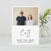 Save The Date STYLISÉ | QR Code Moderne Simple Photo Bordure (Debout devant)