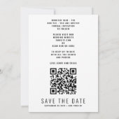 Save The Date STYLISÉ | QR Code Moderne Simple Photo Bordure (Dos)