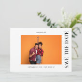 Save The Date STYLISÉ | QR Code Moderne Simple Photo Bordure (Debout devant)