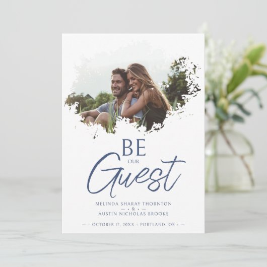 Save The Date Stylish Brushstroke Grunge Splatter Dirty Stain (Debout devant)