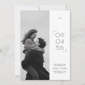 Save The Date Stylish Date Modern Monogram Wedding Photo (Devant)
