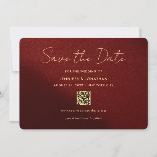 Save The Date Stylish Gold Calligraphy Script Save The Dates (Devant)