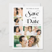 Save The Date Stylish Modern Minimalist 6-Photo Collage Wedding  (Devant)