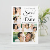 Save The Date Stylish Modern Minimalist 6-Photo Collage Wedding  (Debout devant)