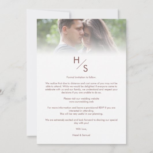 Save The Date Stylish Modern Transparency Wedding 2 Photos  (Dos)