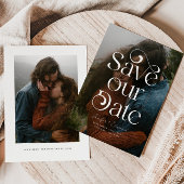 Save The Date Stylish Overlay Typographie Photo Enregistrer La D