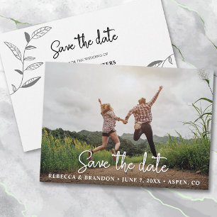 Save The Date Stylish Rustic Double Côté Enregistrer La Date Pho