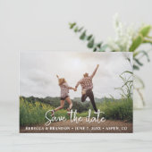 Save The Date Stylish Rustic Double Côté Enregistrer La Date Pho (Debout devant)