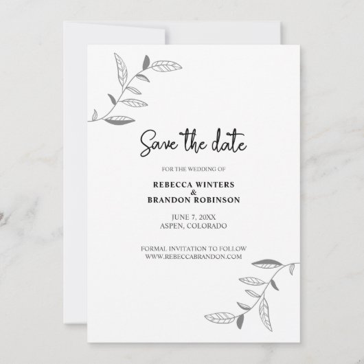 Save The Date Stylish Rustic Double Côté Enregistrer La Date Pho (Dos)