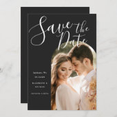 Save The Date Stylish Script Arch Frame Photo (Devant / Derrière)