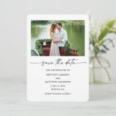 Save The Date Stylo d'encre moderne Script Couple Photo Minimali (Debout devant)