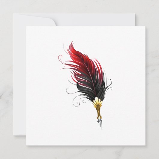 Save The Date Stylo rouge en plumes avec nib or (Devant)