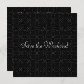 Save The Date Suave Black Motif Enregistrer la date (Devant / Derrière)