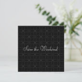 Save The Date Suave Black Motif Enregistrer la date (Debout devant)